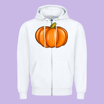 Pumpkin Zipper Hoodie Designed By Texasbilliewilder