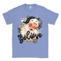 Colony Blue believe buffalo plaid white christmas santa claus Classic Tee - MaliasSmallBusiness