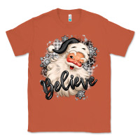 Copper believe buffalo plaid white christmas santa claus Classic Tee - MaliasSmallBusiness