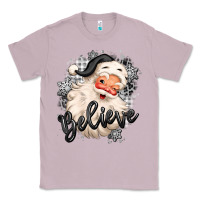 Lilac believe buffalo plaid white christmas santa claus Classic Tee - MaliasSmallBusiness