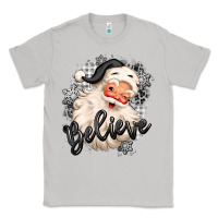 Moon Dust believe buffalo plaid white christmas santa claus Classic Tee - MaliasSmallBusiness