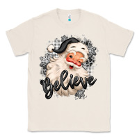 Natural believe buffalo plaid white christmas santa claus Classic Tee - MaliasSmallBusiness
