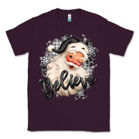 Plum believe buffalo plaid white christmas santa claus Classic Tee - MaliasSmallBusiness