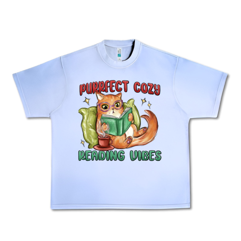 Purrfect Cozy Reading Vibes Urban Heavy Tee by MaliasSmallBusiness | Teevron