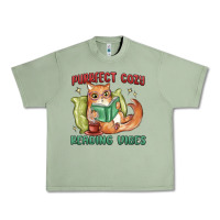 Oil Green purrfect cozy reading vibes Urban Heavy Tee - MaliasSmallBusiness