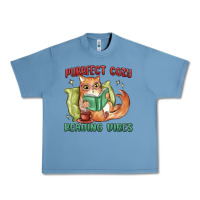 Pebble Blue purrfect cozy reading vibes Urban Heavy Tee - MaliasSmallBusiness