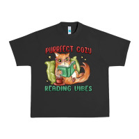 Pigment Black purrfect cozy reading vibes Urban Heavy Tee - MaliasSmallBusiness