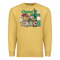 Antique Gold Saved by his grace Easter Premium Sweatshirt - CowGirlArtShop