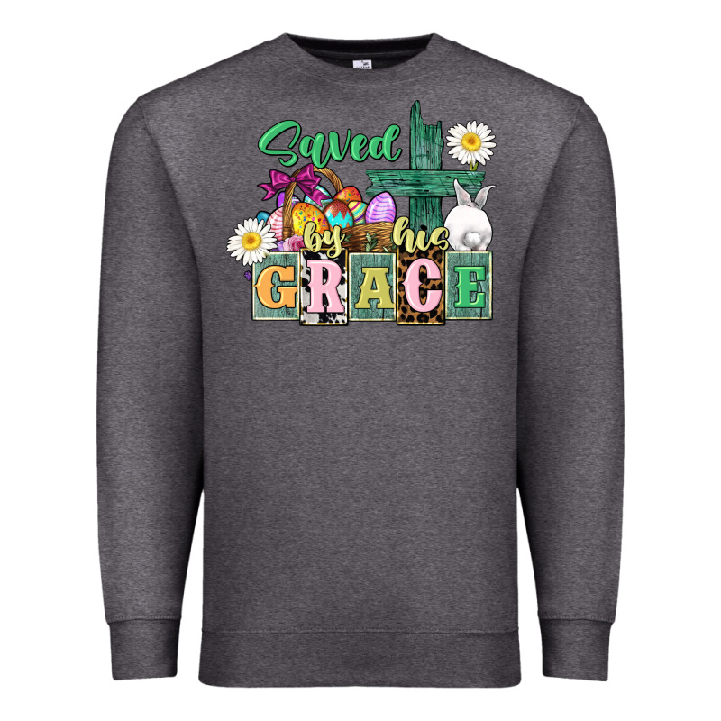 Saved By His Grace Easter Premium Sweatshirt by CowGirlArtShop | Teevron