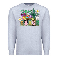 Heather Grey Saved by his grace Easter Premium Sweatshirt - CowGirlArtShop
