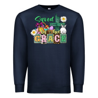 Navy Saved by his grace Easter Premium Sweatshirt - CowGirlArtShop