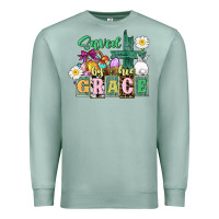 Seafoam Saved by his grace Easter Premium Sweatshirt - CowGirlArtShop