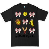 Black softball coquette bow Premium Tee - JahusDesignShop