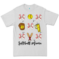 Dove Grey softball coquette bow Premium Tee - JahusDesignShop