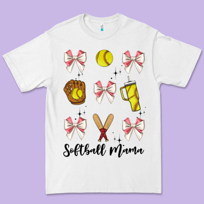 Softball Coquette Bow Premium Tee Designed By Jahusdesignshop