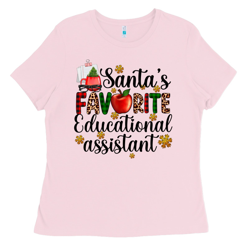 Santa's Favorite Educational Assistant Ladies Tee by AdoDesignShop | Teevron