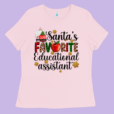 Santa's Favorite Educational Assistant Ladies Tee Designed By Adodesignshop