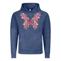 Vintage Denim floral butterfly Vintage Hoodie - MaliasSmallBusiness