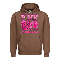 Chestnut In October We Wear Pink and Watch Basketball Zipper Hoodie - texasbilliewilder
