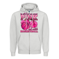 Dove Grey In October We Wear Pink and Watch Basketball Zipper Hoodie - texasbilliewilder