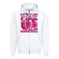 White In October We Wear Pink and Watch Basketball Zipper Hoodie - texasbilliewilder