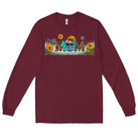 Burgundy american football mom libbey glass Long Sleeve Tee - BundleAndBundleShop