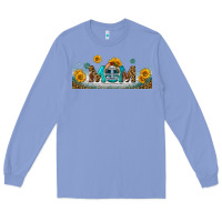 Colony Blue american football mom libbey glass Long Sleeve Tee - BundleAndBundleShop