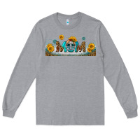 Heather Grey american football mom libbey glass Long Sleeve Tee - BundleAndBundleShop