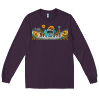 Plum american football mom libbey glass Long Sleeve Tee - BundleAndBundleShop