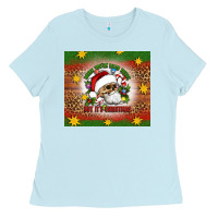 Baby Blue when you're dead inside but it's christmas Ladies Tee - Artiststas