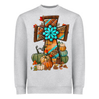 Heather Grey fall cross Heavyweight Sweatshirt - BundleAndBundleShop