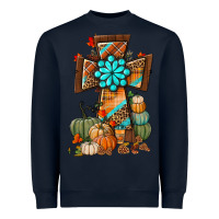 Navy fall cross Heavyweight Sweatshirt - BundleAndBundleShop