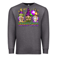 Charcoal Heather mardi gras with gnomies Premium Sweatshirt - HowdyJamesFarm
