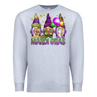 Heather Grey mardi gras with gnomies Premium Sweatshirt - HowdyJamesFarm