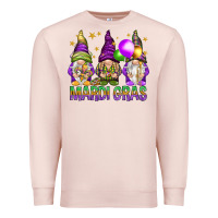Pale Pink mardi gras with gnomies Premium Sweatshirt - HowdyJamesFarm