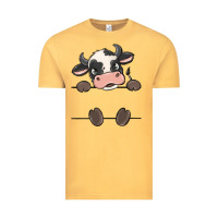 Vintage Mustard custom cow Vintage Tee - MaliasSmallBusiness
