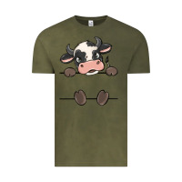 Vintage Olive custom cow Vintage Tee - MaliasSmallBusiness