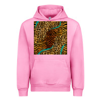 Fuchsia Pink safari animals turquoise glitter seamless pattern Urban Hoodie - BundleAndBundleShop