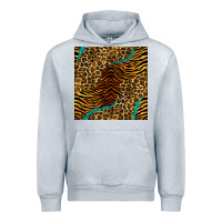 Heather Grey safari animals turquoise glitter seamless pattern Urban Hoodie - BundleAndBundleShop