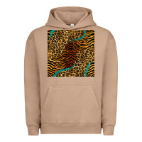 Pigment Burro safari animals turquoise glitter seamless pattern Urban Hoodie - BundleAndBundleShop