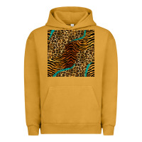 Pigment Peanut Butter safari animals turquoise glitter seamless pattern Urban Hoodie - BundleAndBundleShop