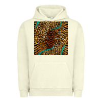 Safari Animals Turquoise Glitter Seamless Pattern Urban Hoodie | Teevron