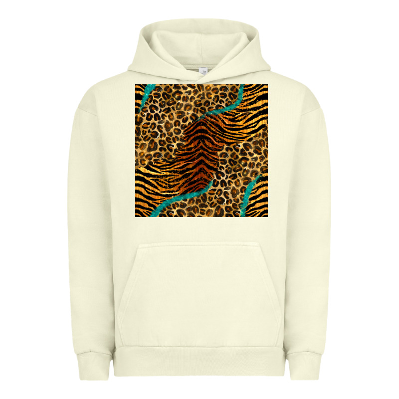 Safari Animals Turquoise Glitter Seamless Pattern Urban Hoodie by BundleAndBundleShop | Teevron