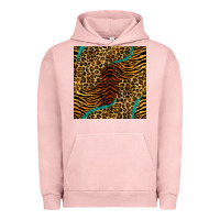 Pigment Salmon safari animals turquoise glitter seamless pattern Urban Hoodie - BundleAndBundleShop
