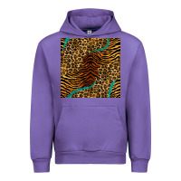 Tulip safari animals turquoise glitter seamless pattern Urban Hoodie - BundleAndBundleShop