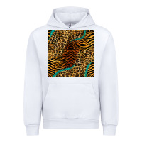 White safari animals turquoise glitter seamless pattern Urban Hoodie - BundleAndBundleShop