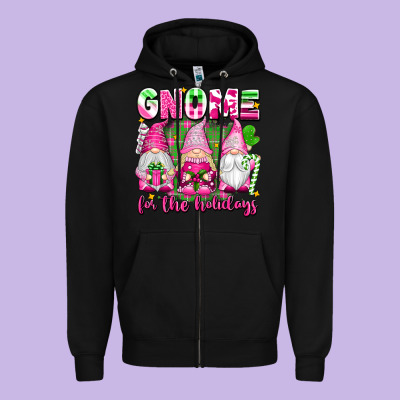 Gnome For The Holidays Zipper Hoodie Designed By Texasbilliewilder