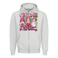 Dove Grey gnome for the holidays Zipper Hoodie - texasbilliewilder