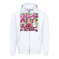 White gnome for the holidays Zipper Hoodie - texasbilliewilder