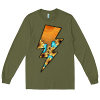 Army Green Lightning Bolt Long Sleeve Tee - JahusDesignShop